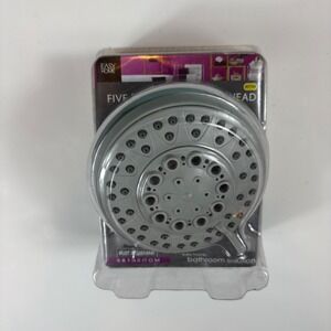 Easy Home 5-Function Shower‎ Head Polished Chrome 2.5 GPM Rust Resistant NEW